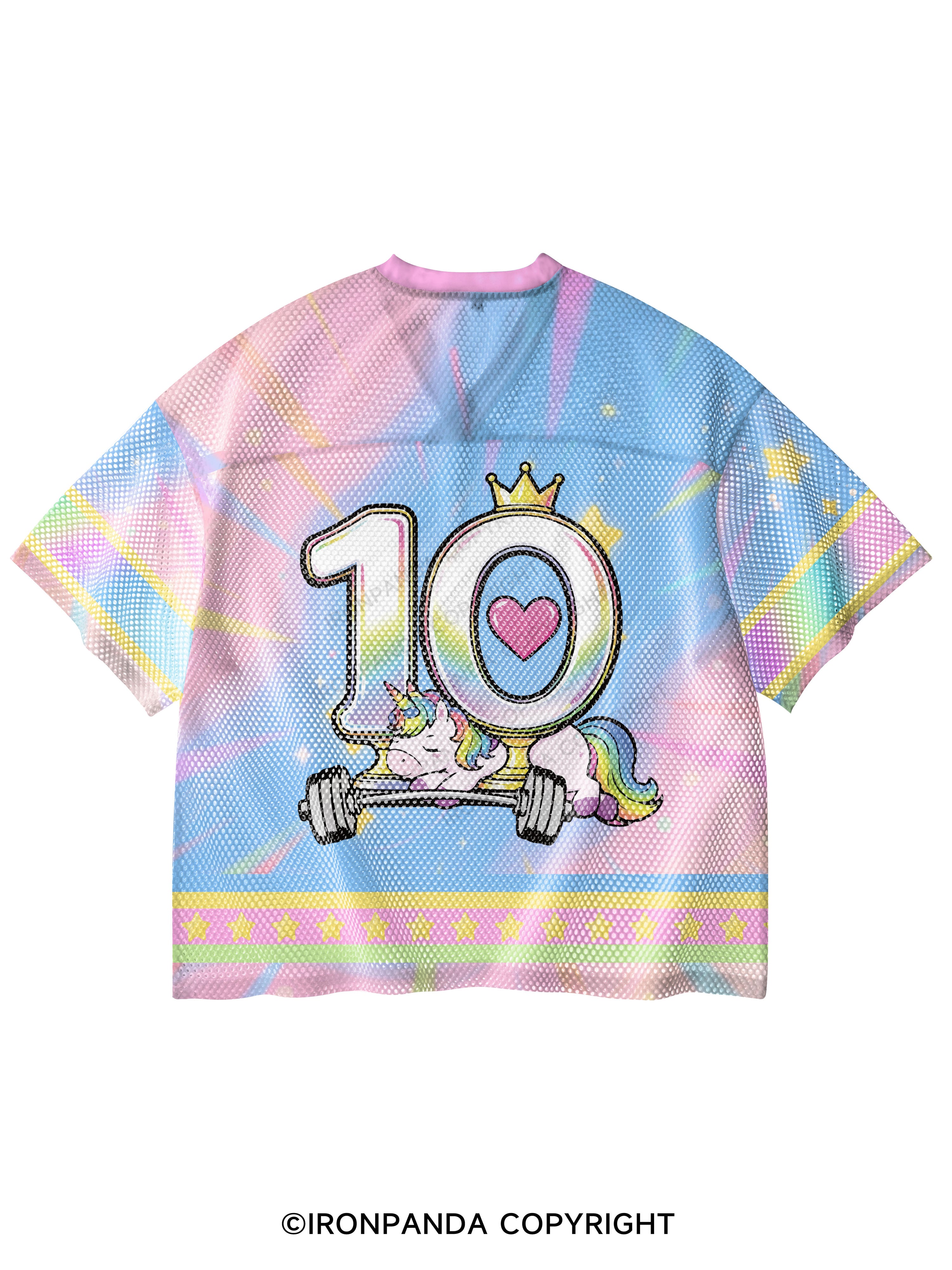 Strong Unicorn Deadlift Heavy Weights V-Neck Open Hole Mesh Top