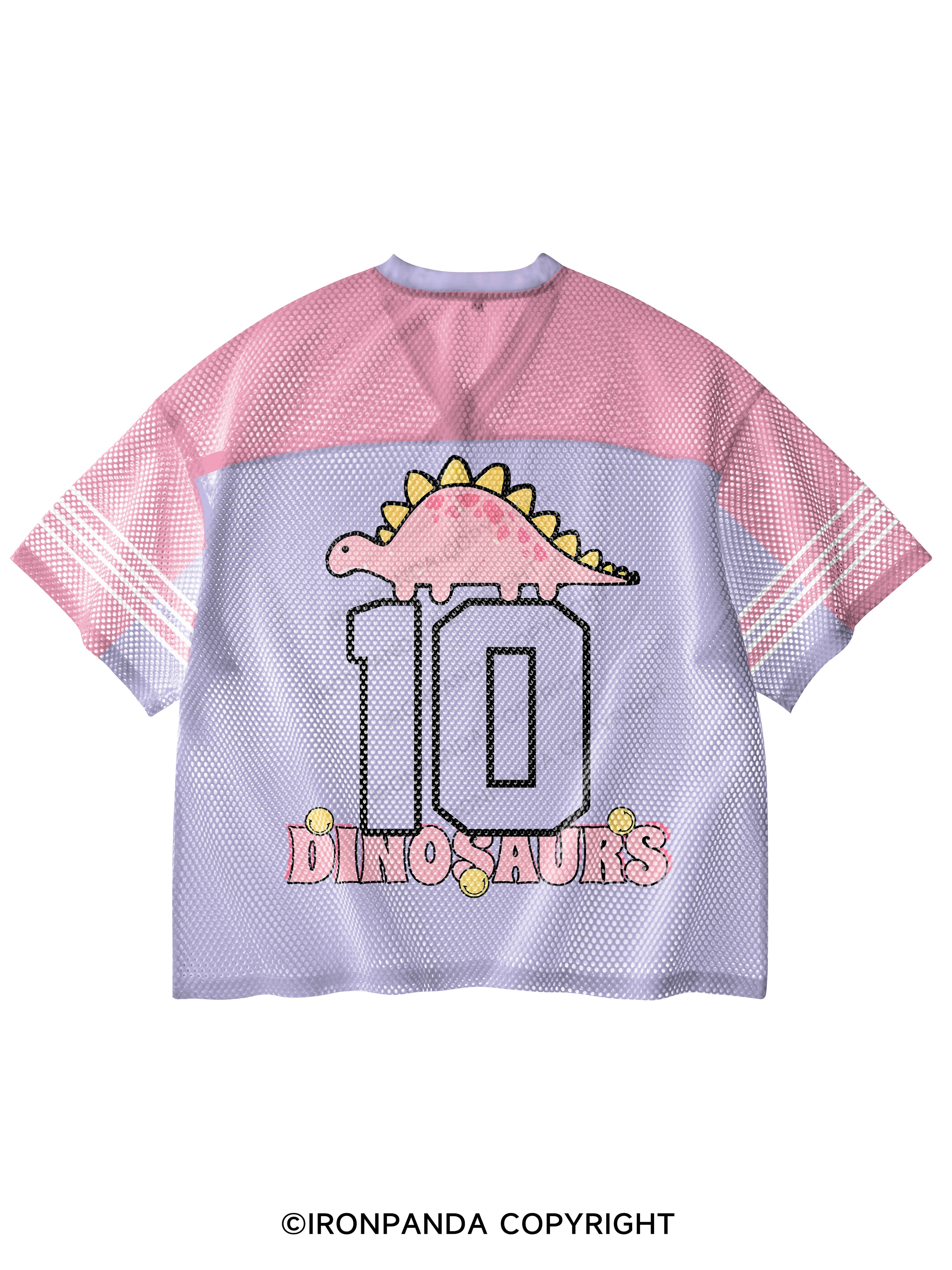 Just A Girl Who Loves Dinosaurs V-Neck Open Hole Mesh Top