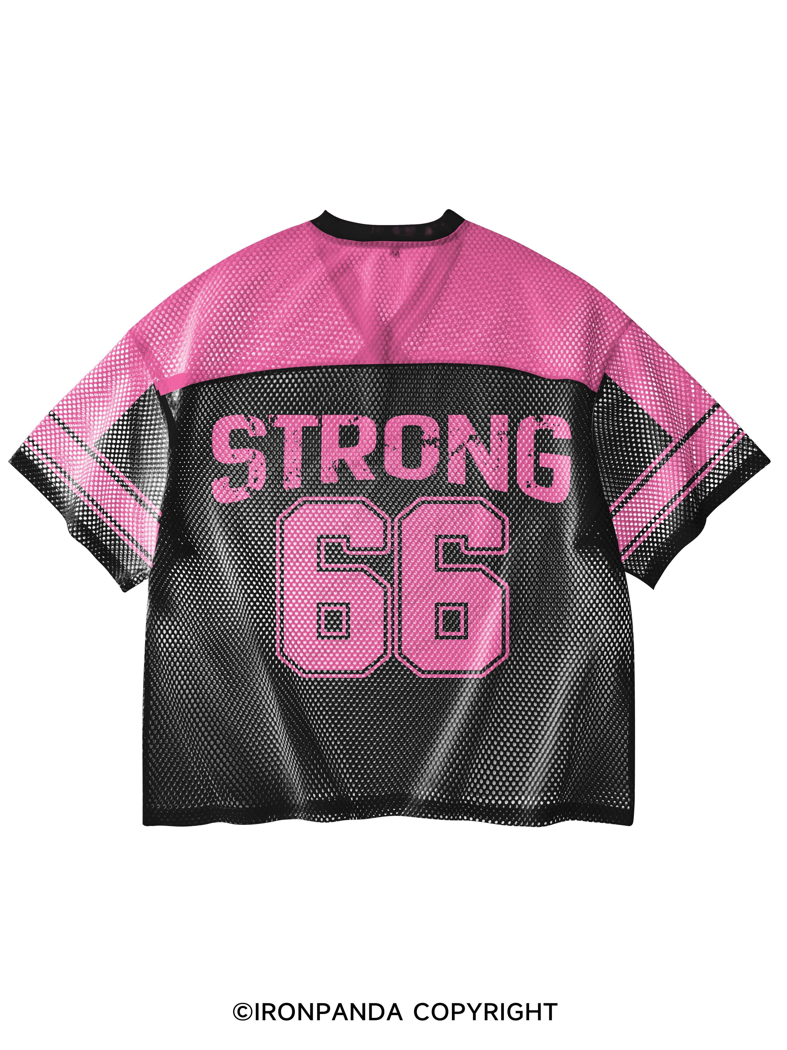 S-T-R-O-N-G V-Neck Open Hole Mesh Top