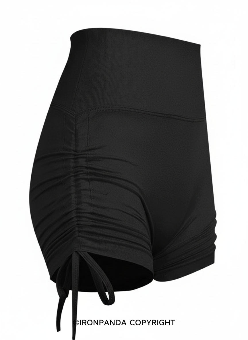 Drawstring High-Waist Yoga Shorts