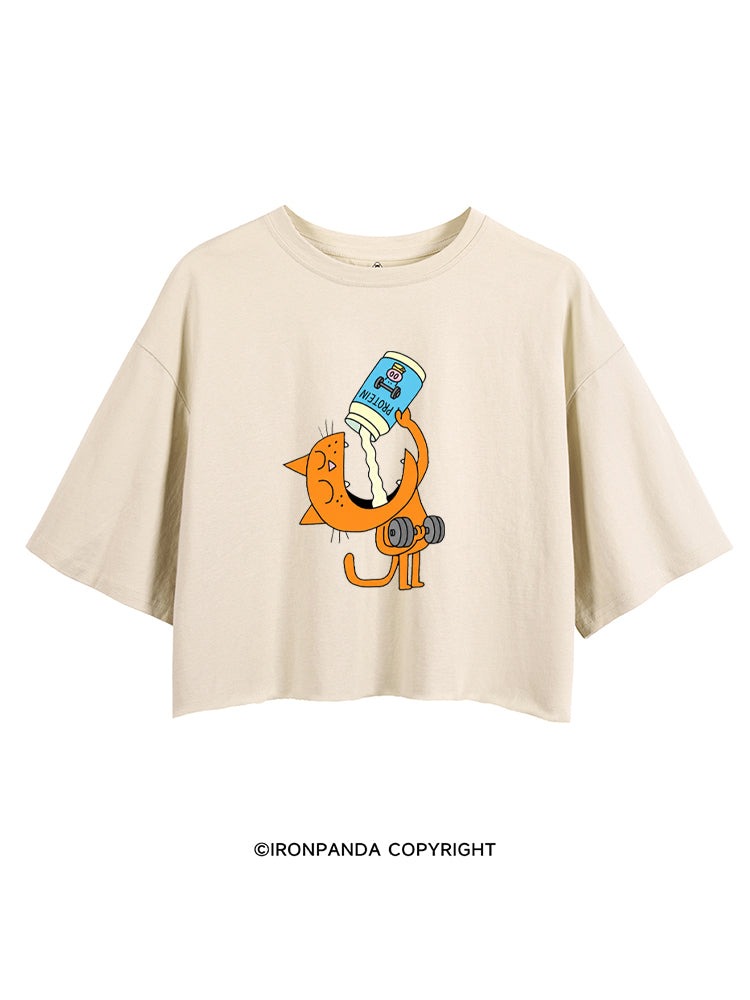PROTEIN POWERED KITTY CROP TOPS