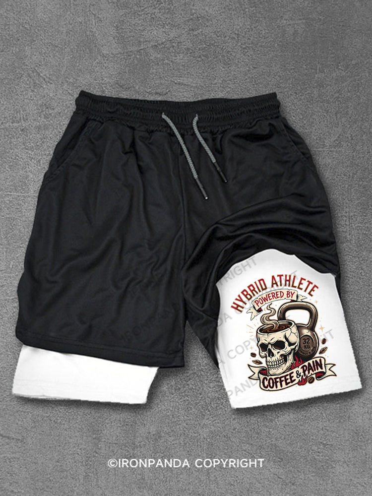 Hybrid Athlete Fitness Skull Kettlebell Workout Performance Training Shorts