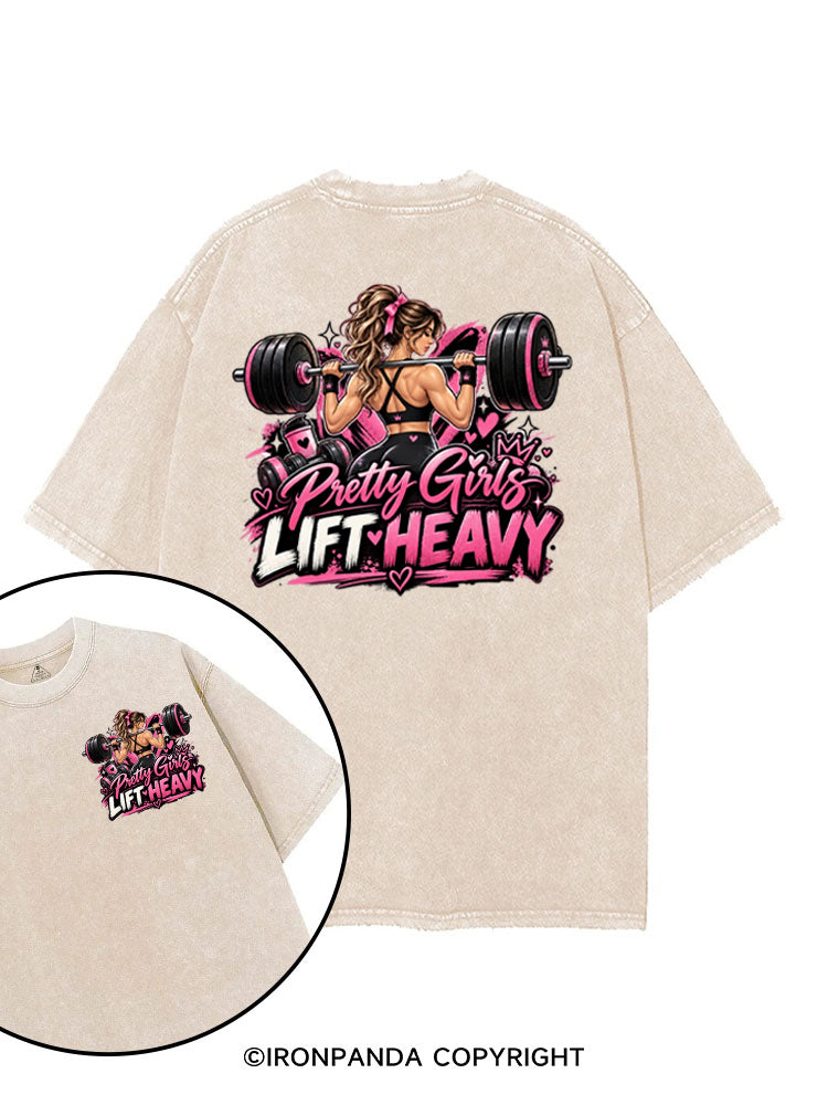 Pretty Girls Lift Heavy printed Gym Shirt