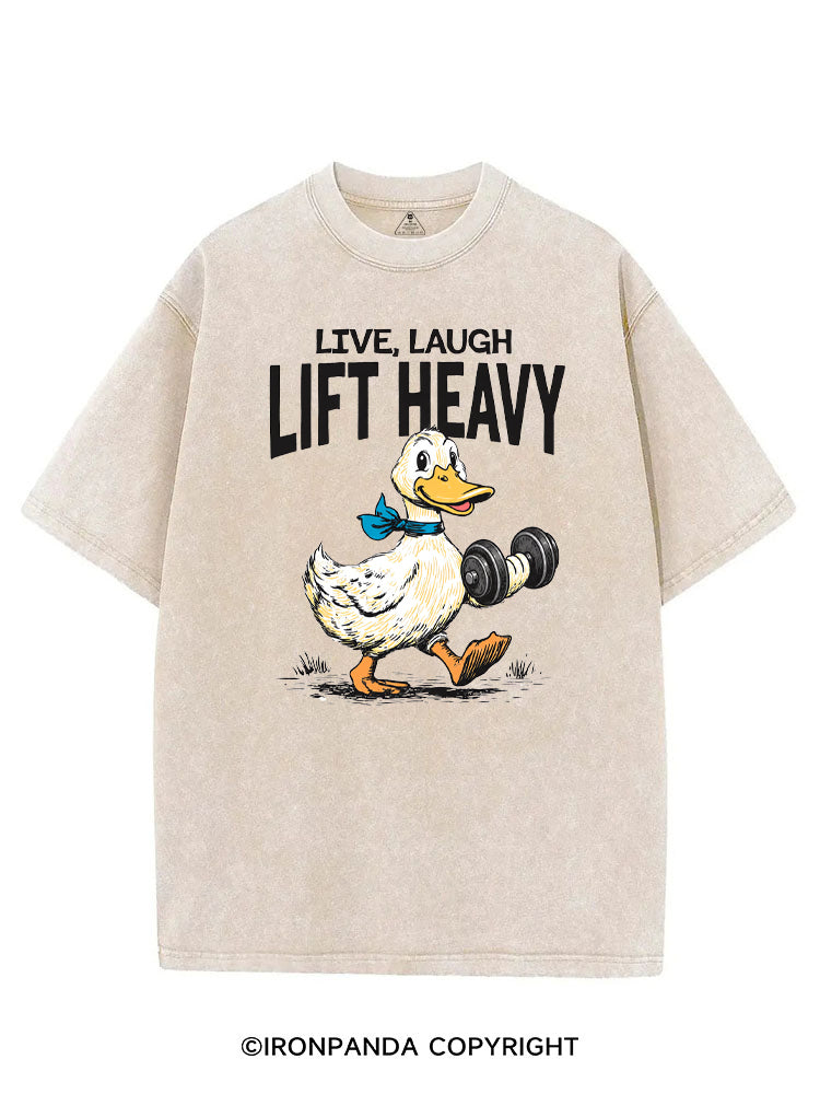 LIVE LAUGH LIFT HEAVY GYM DUCK VINTAGE GYM SHIRT