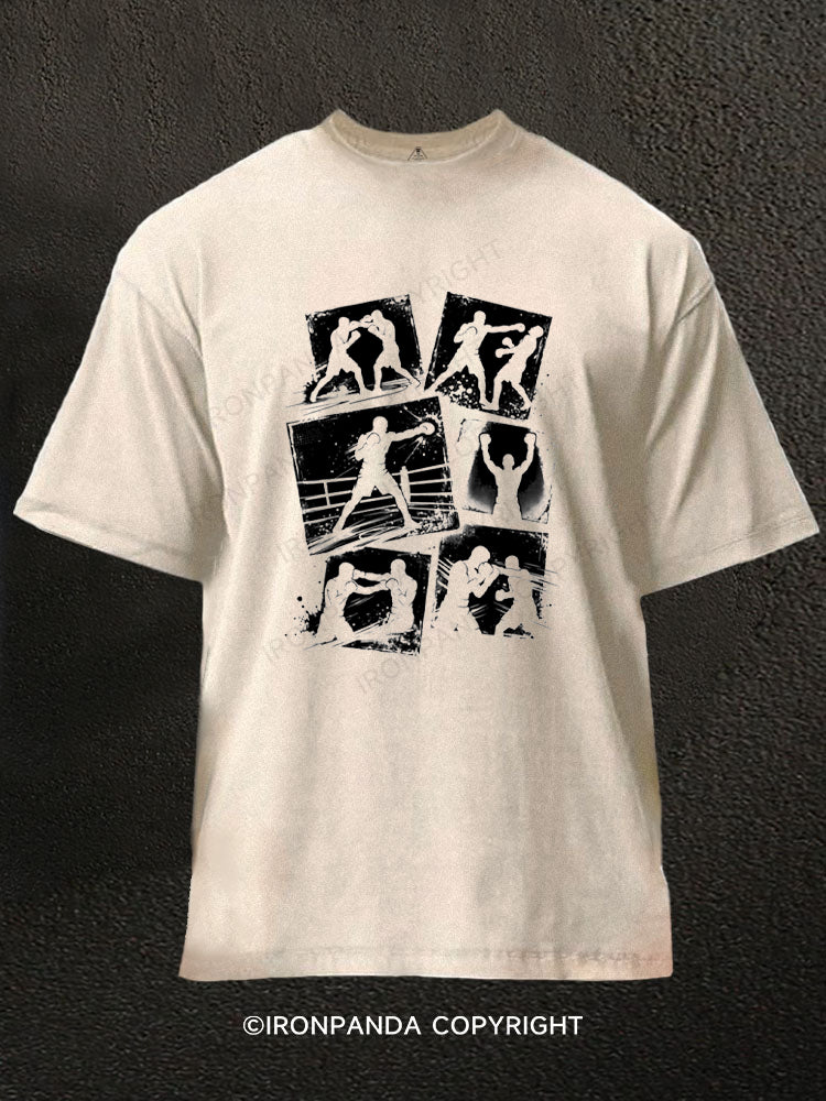 Vintage Boxing Player Boxer Washed Gym Shirt