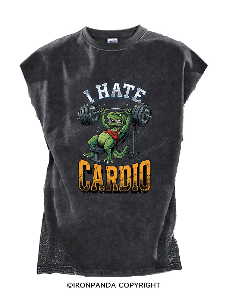 Funny T-Rex I Hate Cardio Cut Off Tank