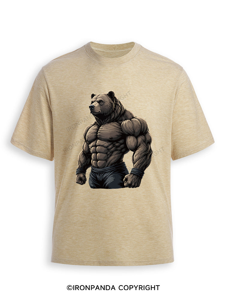 Muscular Bear Bodybuilder Performance Ultra Soft Heather T-Shirt