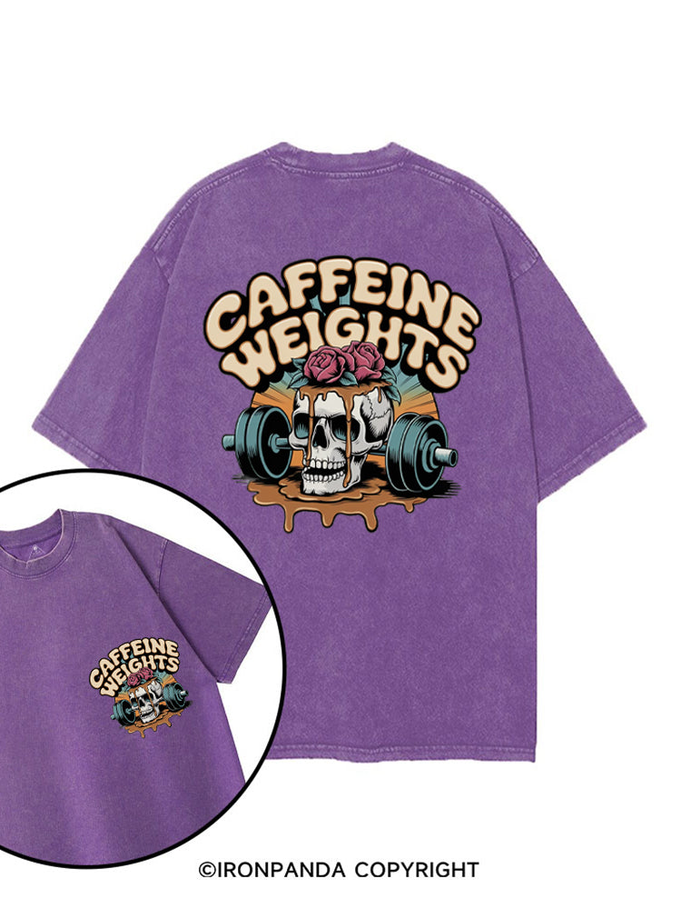 Caffeine weights skeleton printed Gym Shirt