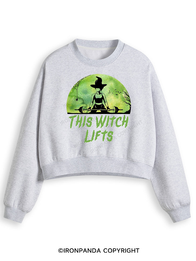 THIS WITCH LIFTS Fleece Crop Sweatshirt
