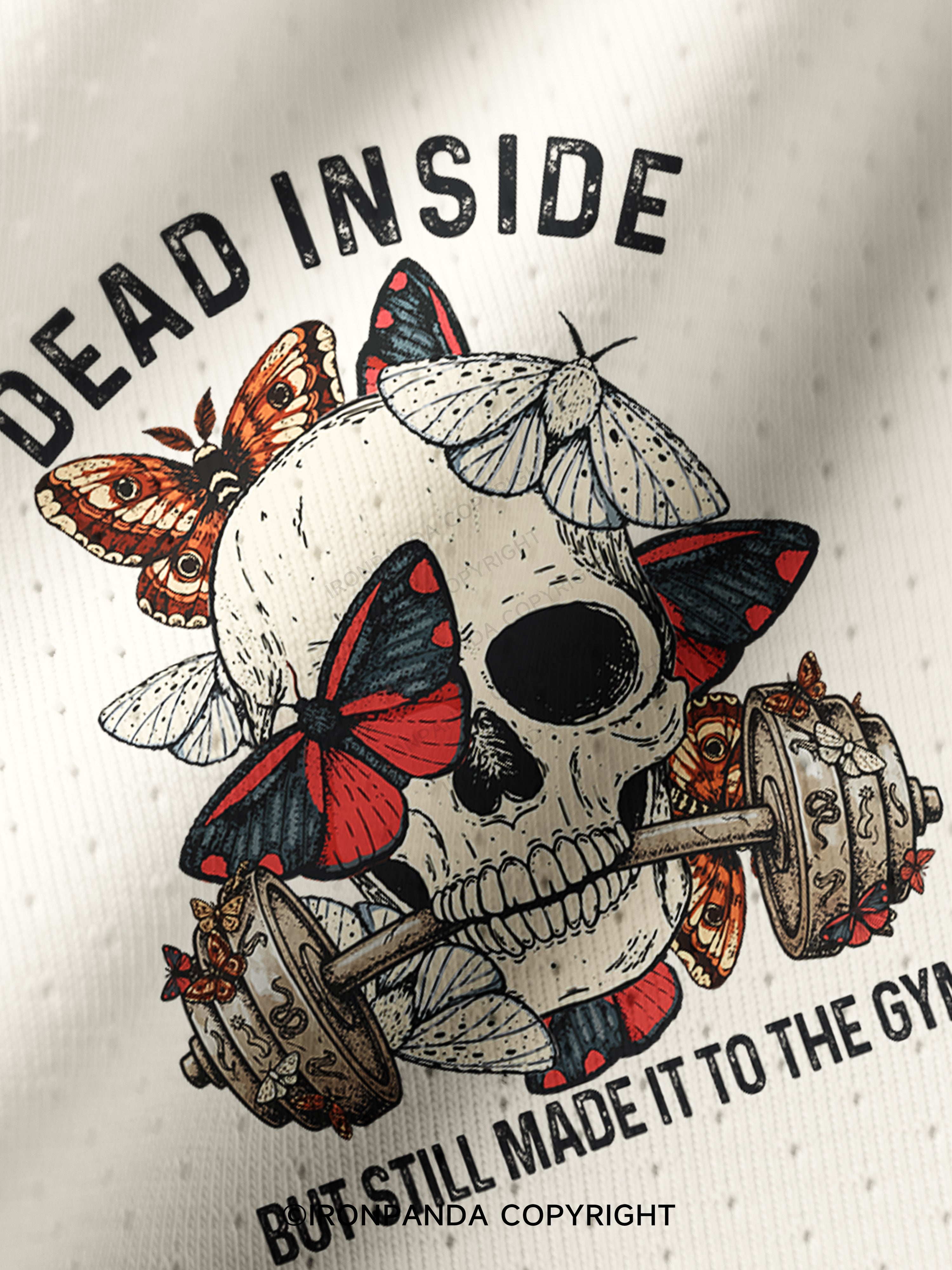 DEAD INSIDE BUT STILL MADE IT TO THE GYM SKELETON Pro Mesh Jersey