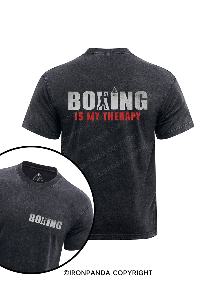 Boxing is my Therapy Printed Washed Gym Shirt