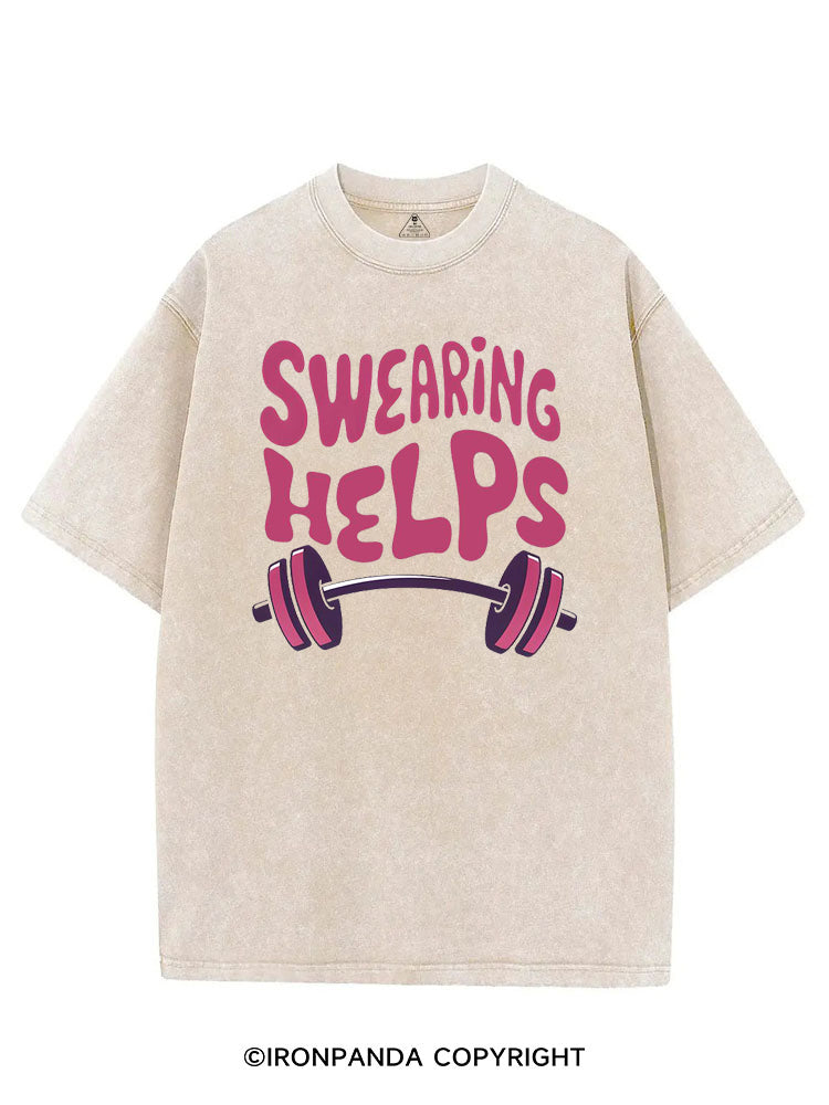 SWEARING HELPS FUNNY GYM VINTAGE GYM SHIRT