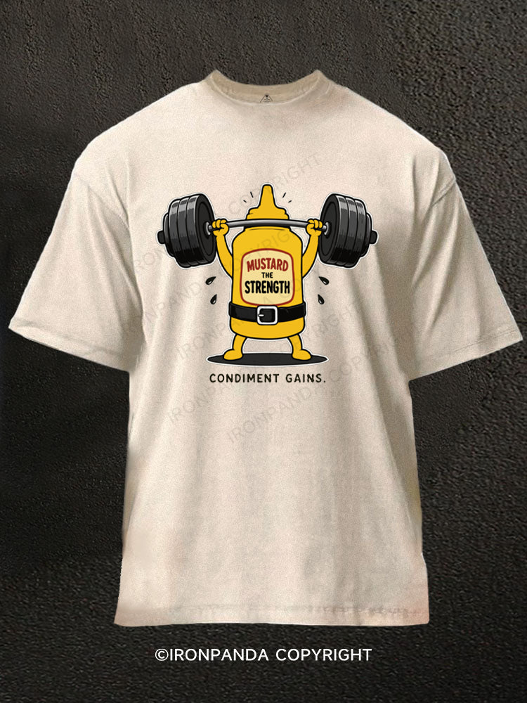 MUSTARD THE STRENGTH Washed Gym Shirt
