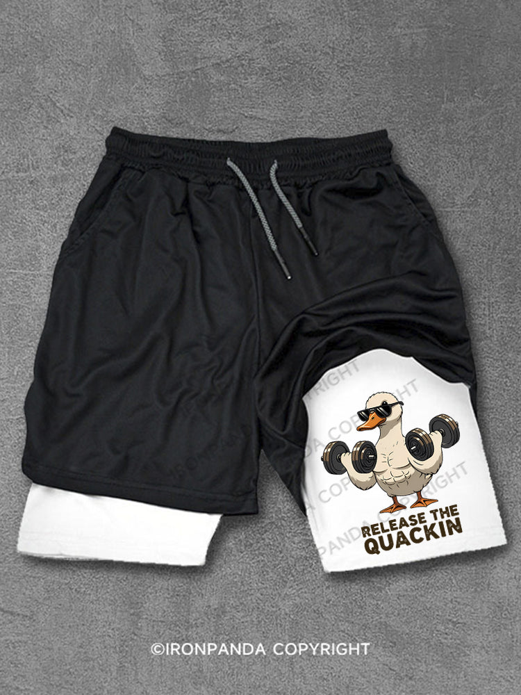 Release The Quackin Duck Dumbbells Performance Training Shorts