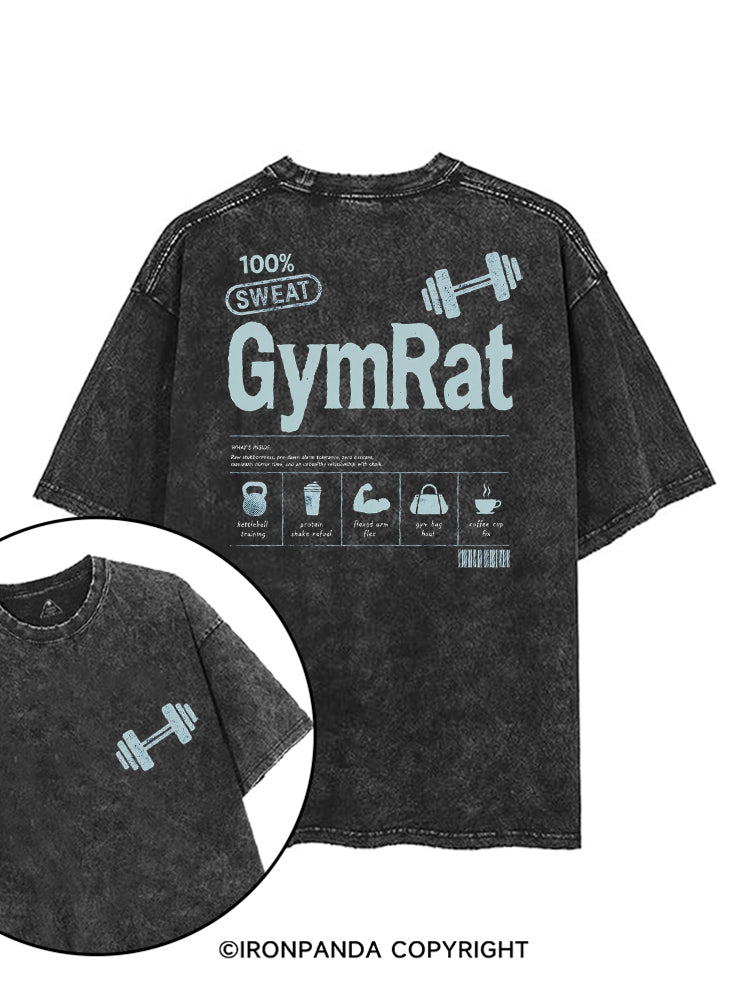 Gym Rat Nutrition Facts printed Gym Shirt