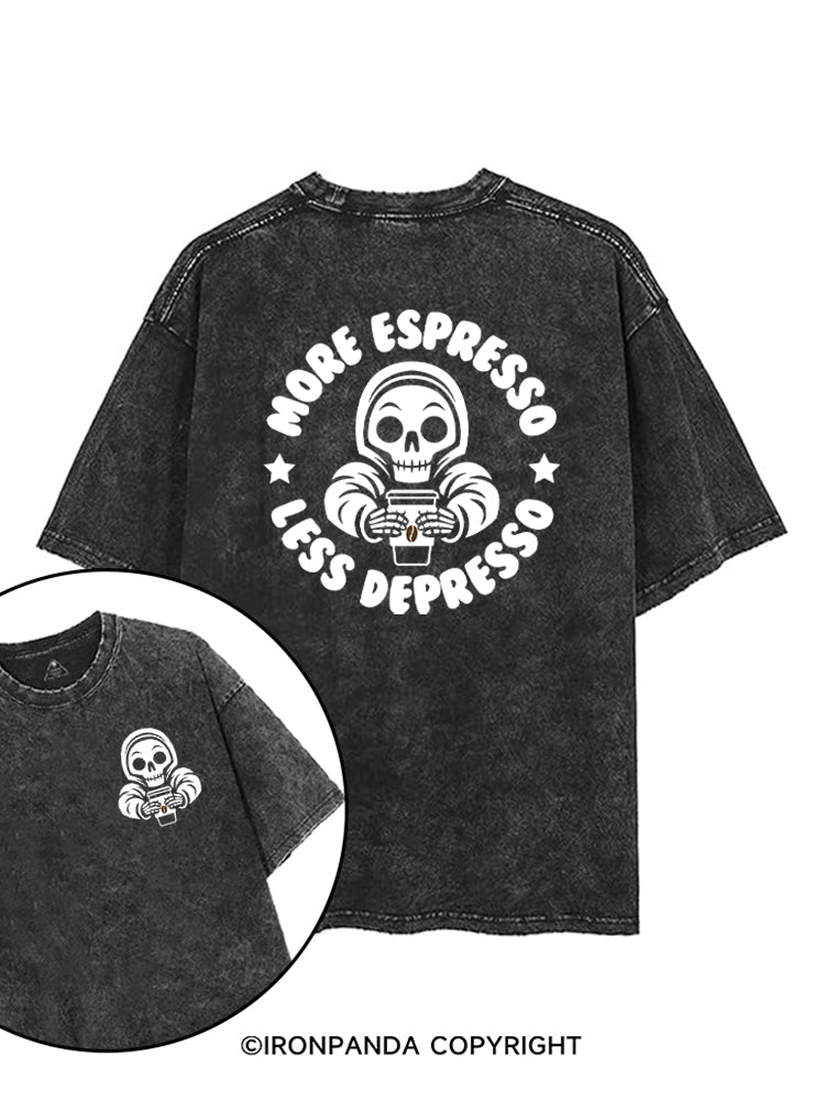 More Espresso Less Depresso printed Gym Shirt