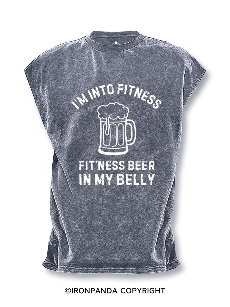 I'm Into Fitness Beer In My Belly Humor Cut Off Tank