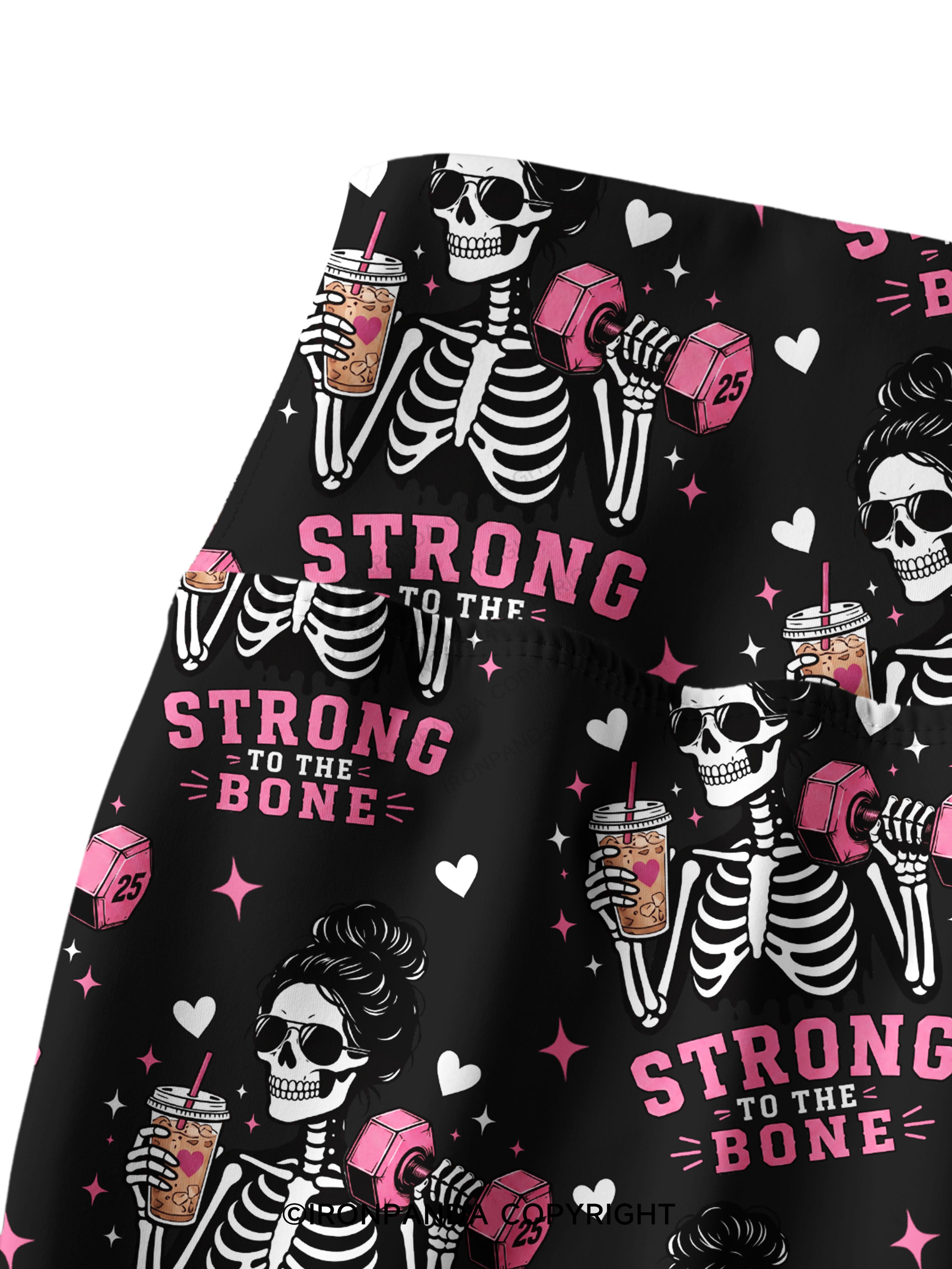 STRONG TO THE BONE Printed Yoga Pants