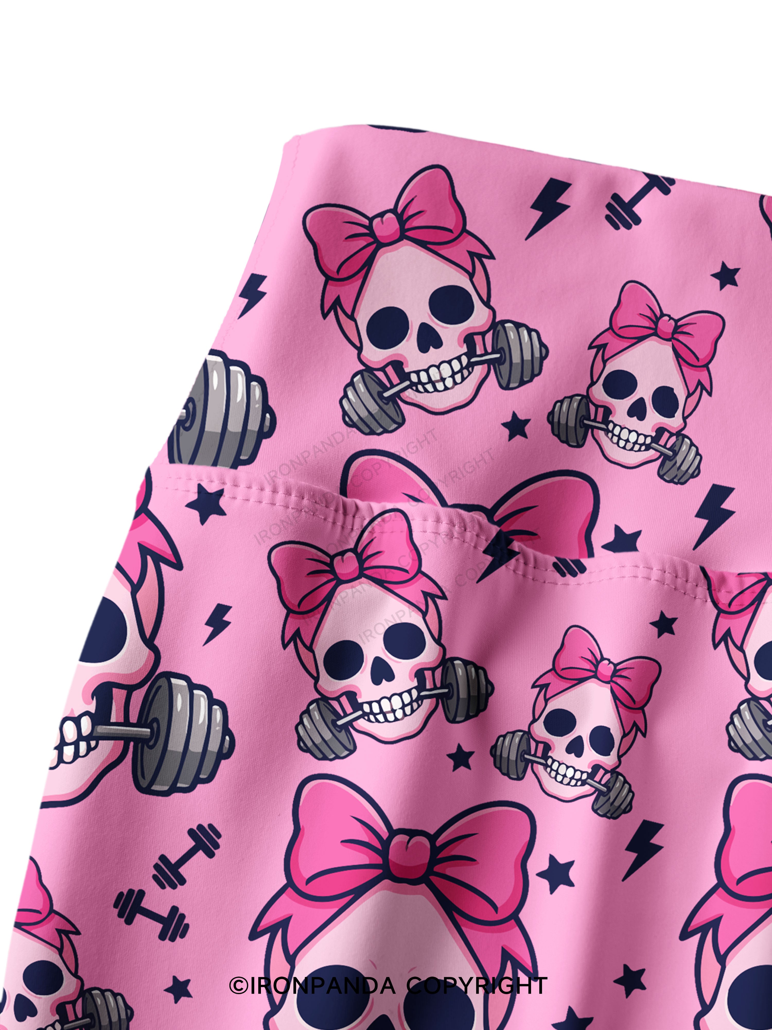 Girly Gym Skull Printed Yoga Pants