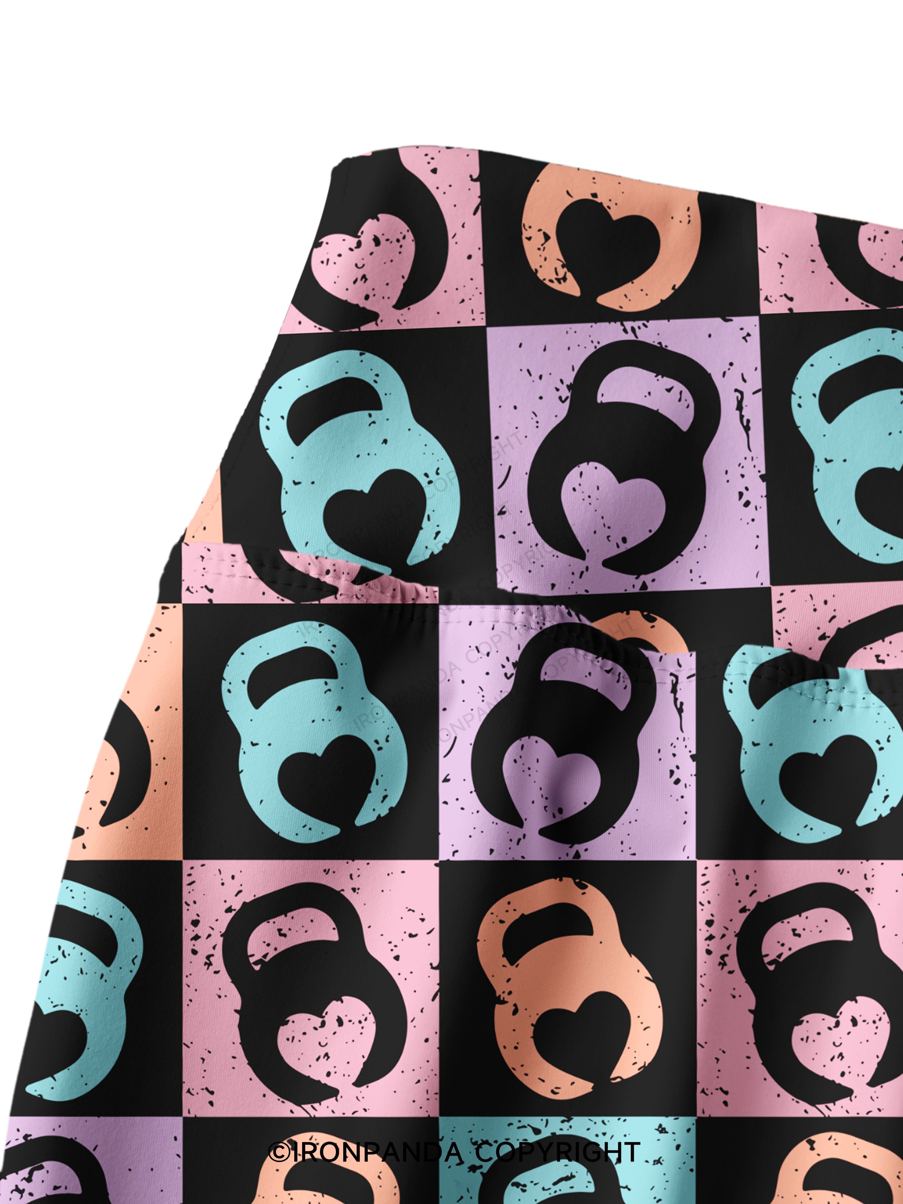 COLORS KETTLEBELL HEART Printed Yoga Pants