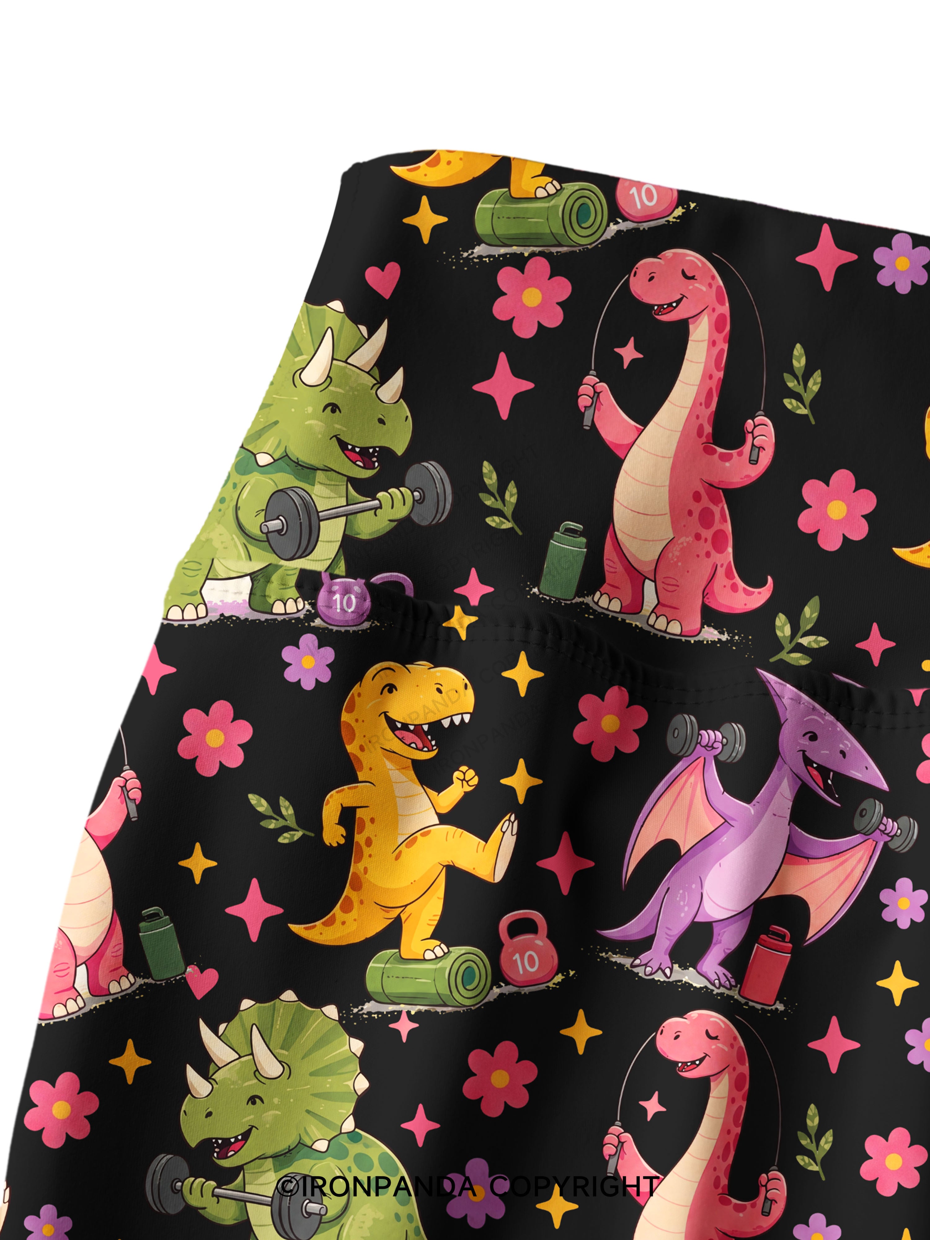 DINOSAURS DIDN'T EXERCISE. WE ALL SAW HOW THAT ENDED Printed Yoga Pants