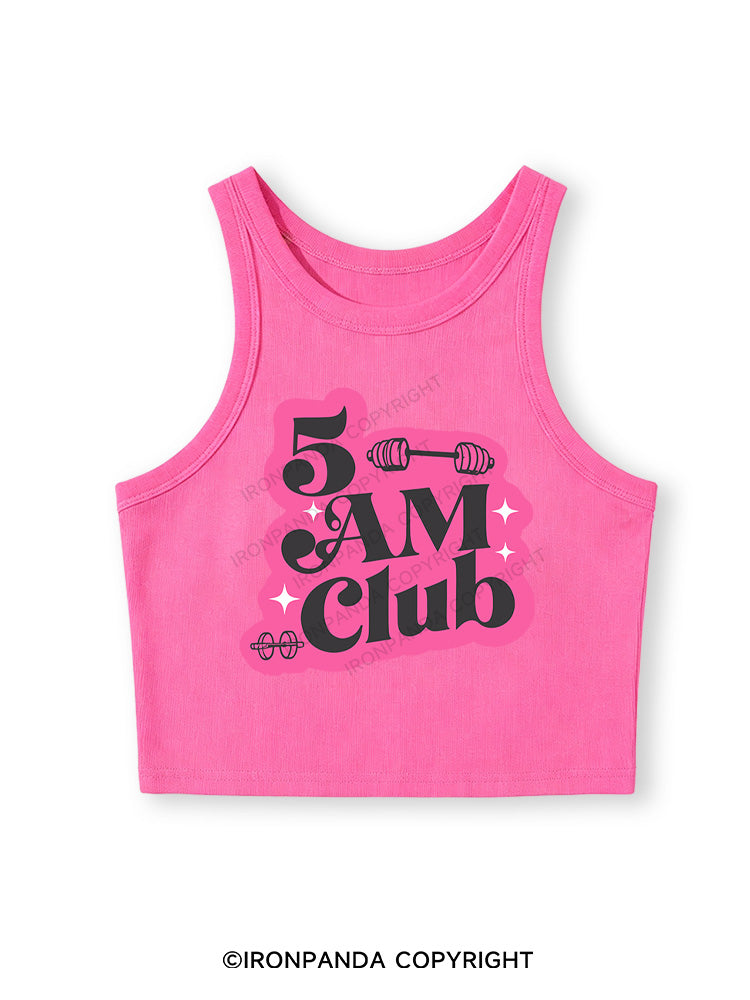 5 AM Club Fitted Crop Tank Top