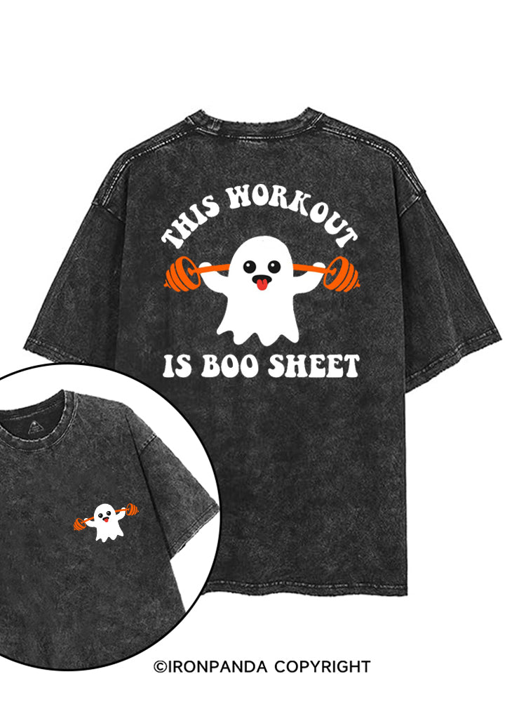 THIS WORKOUT IS BOO SHEET HALLOWEEN GHOST printed Gym Shirt
