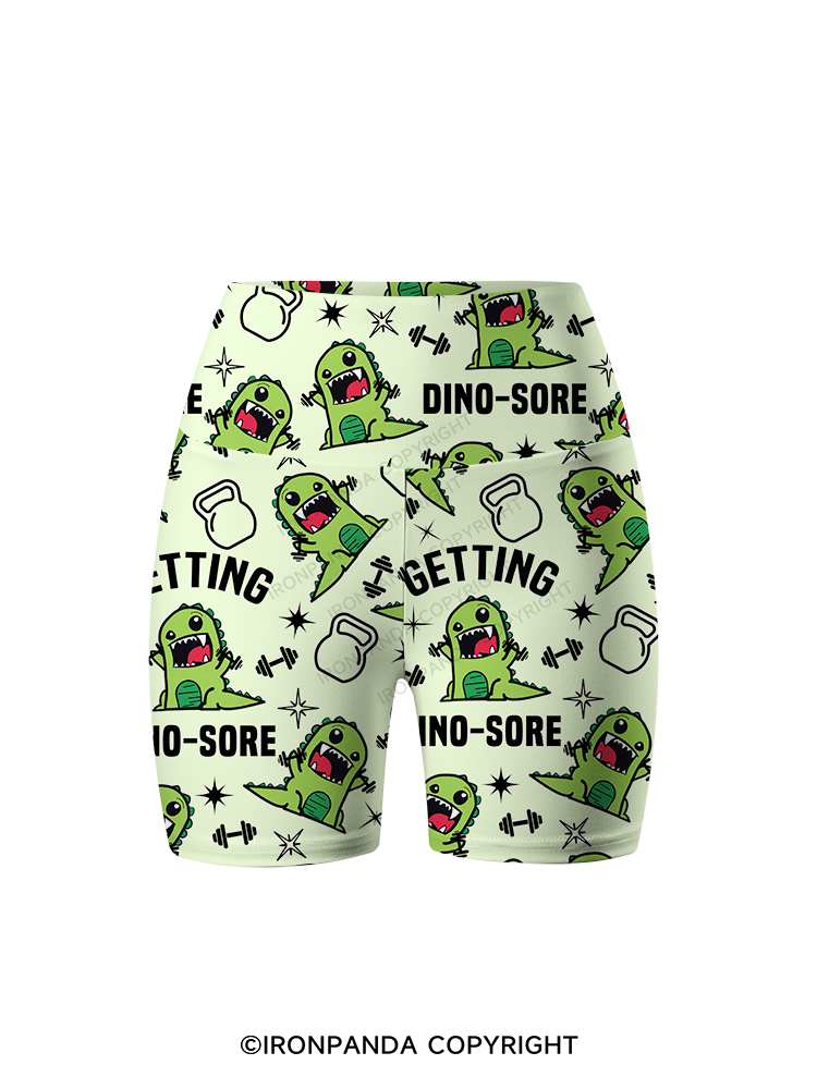 Getting Dino-Sore Printed Yoga Cycling Shorts