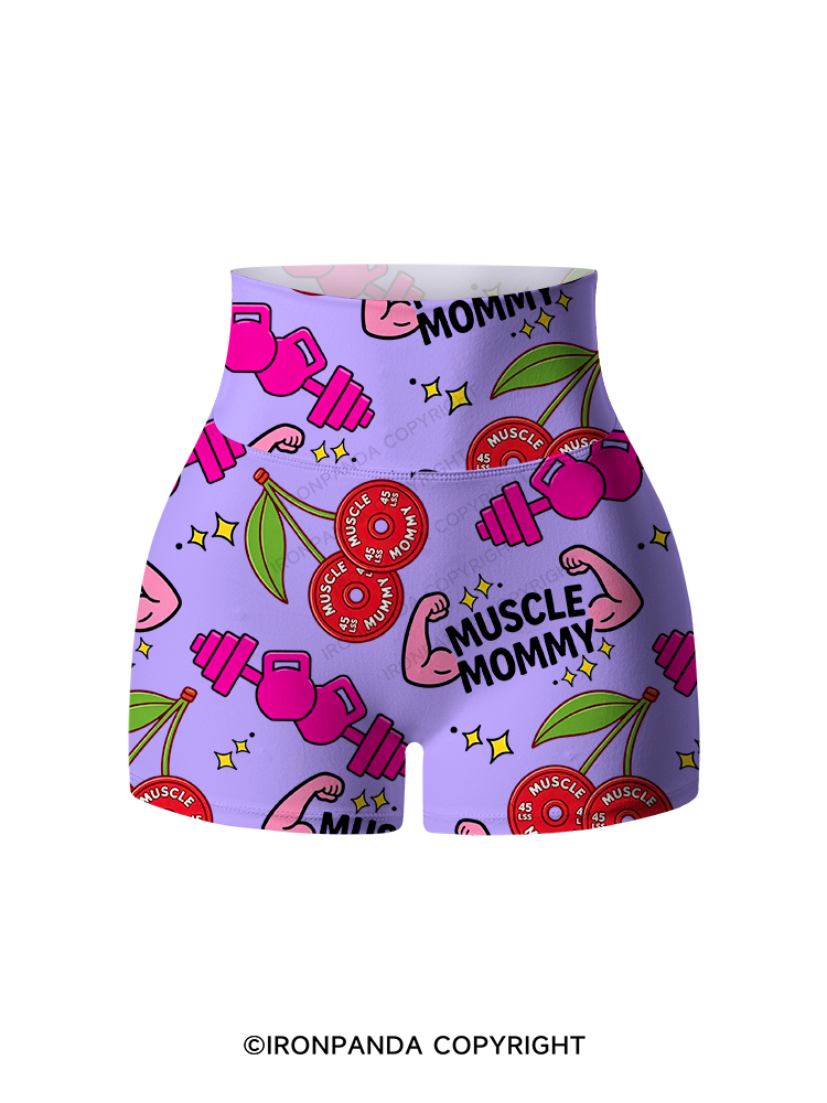 Muscle Mommy Printed Yoga Shorts