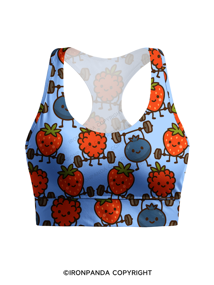 BERRY STRONG Racerback Sports Bra