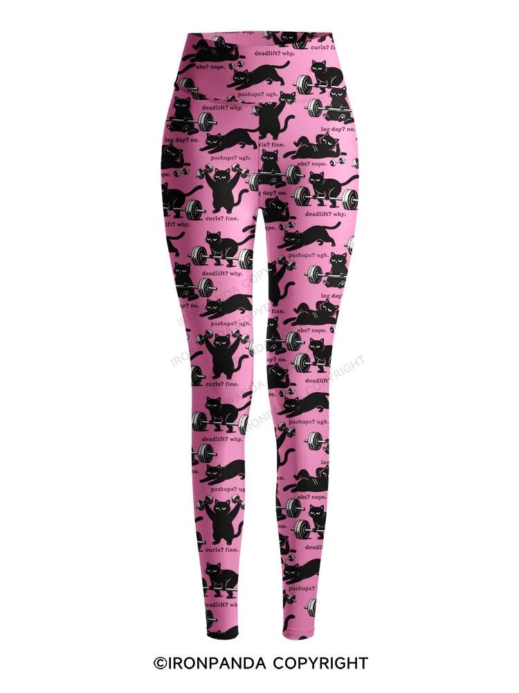Funny Gym Cat Yoga Printed Yoga Pants