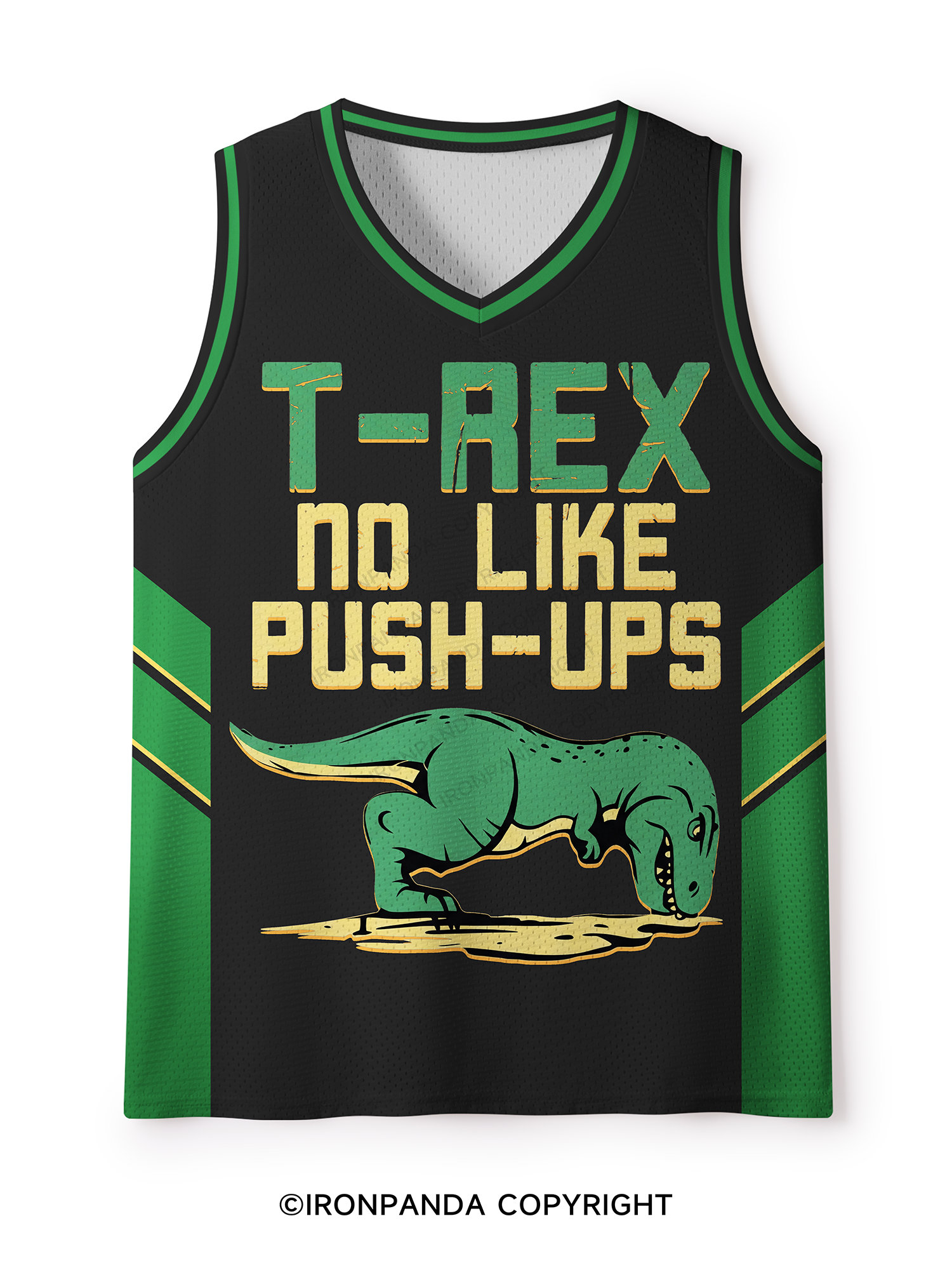 T Rex No Like Pushups Funny Dinosaur Mesh Tank Top