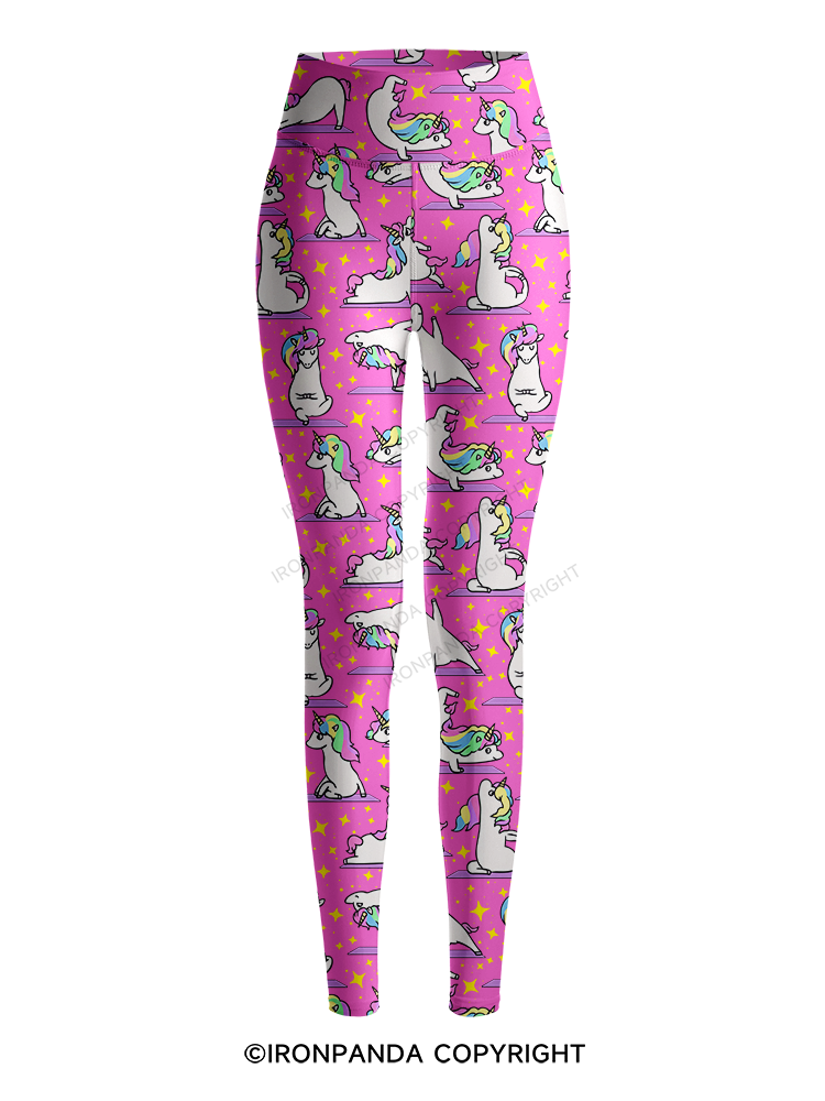 MAGICAL UNICORN STRETCH CLASS Printed Yoga Pants