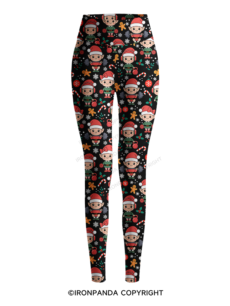 Gym Christmas Elves Gym Printed Yoga Pants