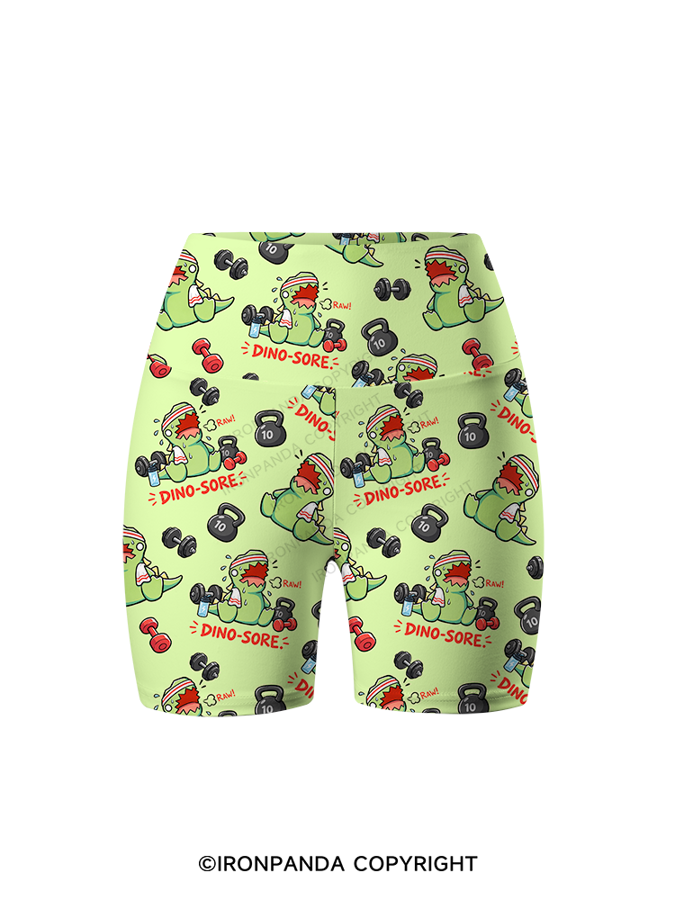 DINO-SORE GYM Printed Yoga Cycling Shorts