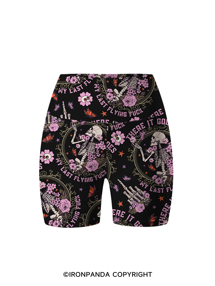 There It Goes My Last Flying Printed Yoga Cycling Shorts