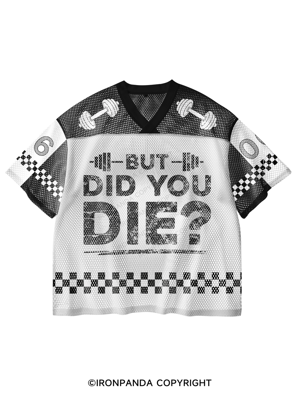 But Did You Die? V-Neck Open Hole Mesh Top