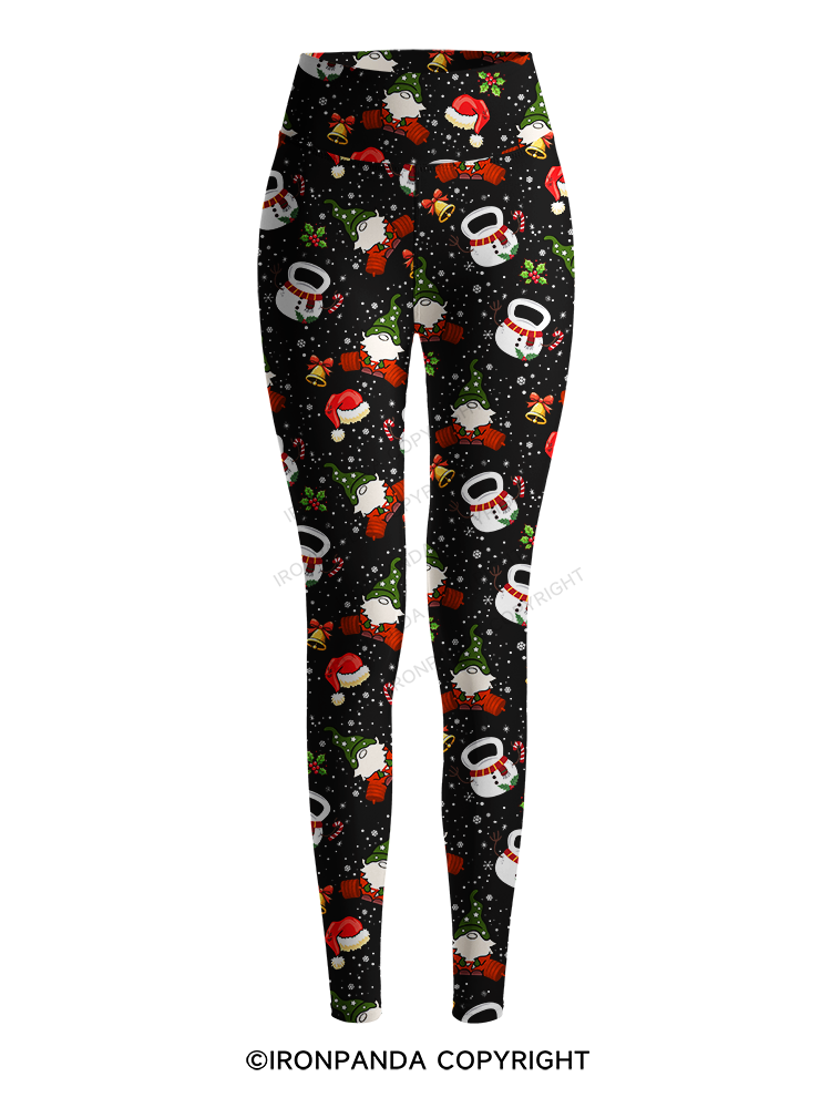 CHRISTMAS KETTLEBELL GNOMES Printed Yoga Pants
