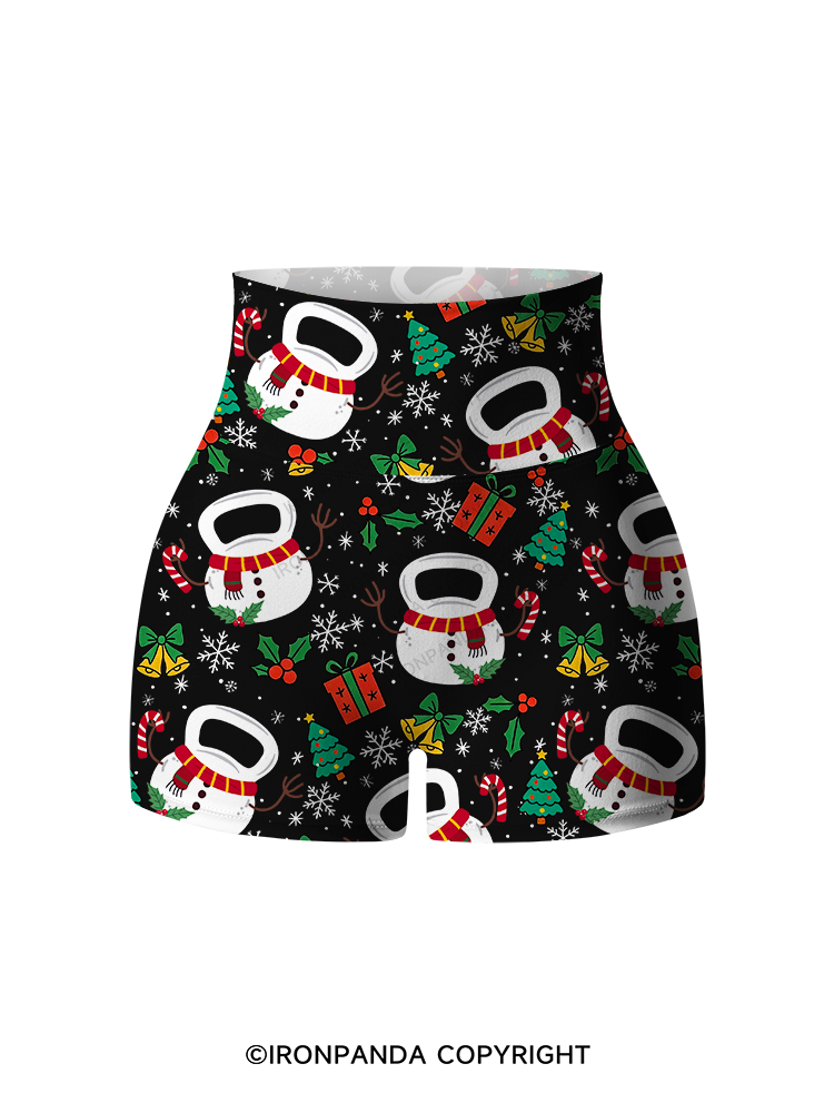 Frosty Kettlebell Printed Yoga Shorts