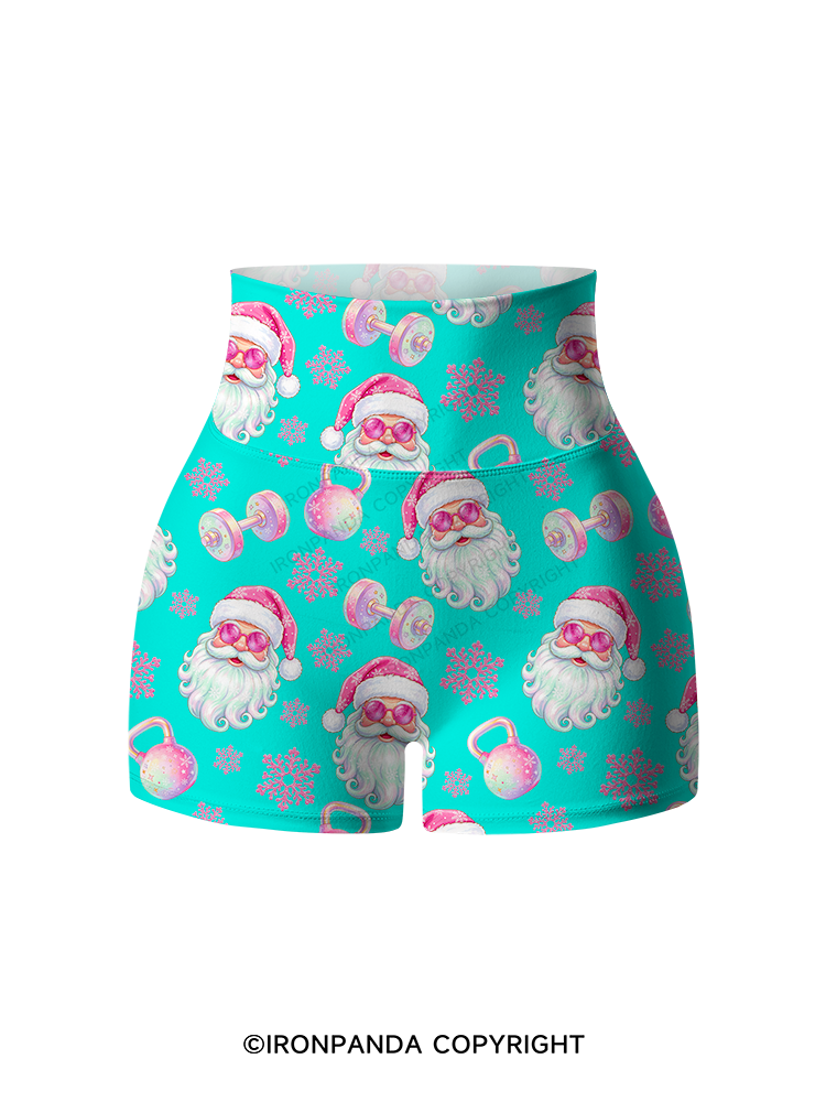 MACARON FITNESS SANTA CLAUS Yoga Printed Yoga Shorts