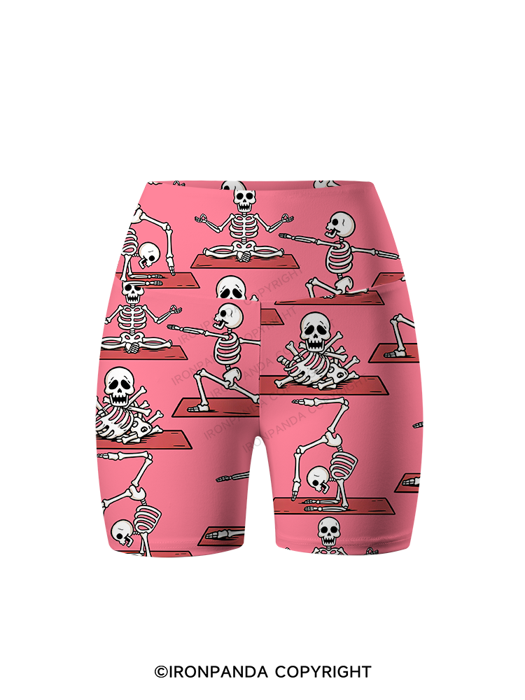 Yoga Skeleton Printed Yoga Cycling Shorts
