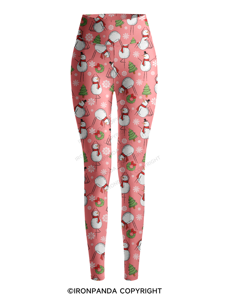 Snowman Christmas Yoga Printed Yoga Pants