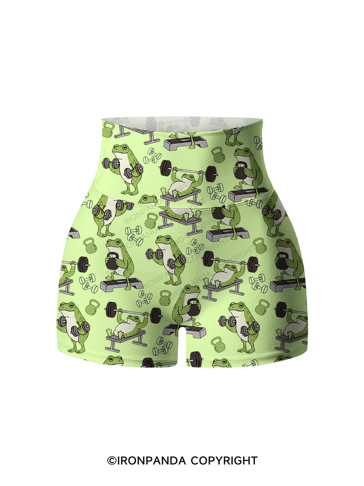 Frog Gym Printed Yoga Shorts