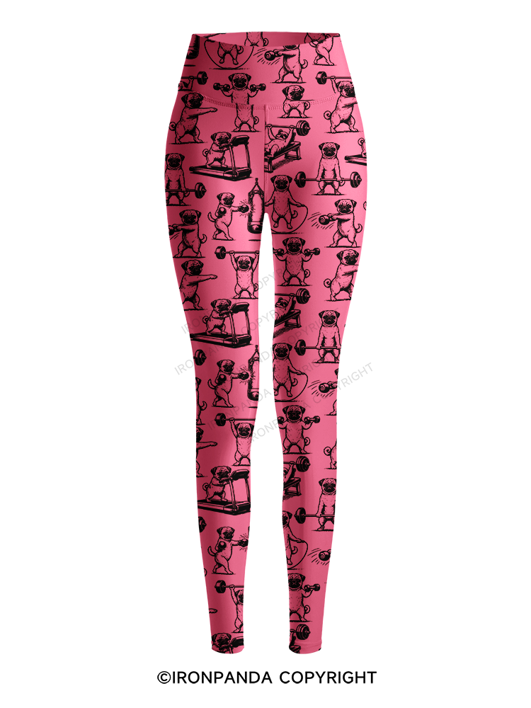 Pug Workout Yoga Printed Yoga Pants
