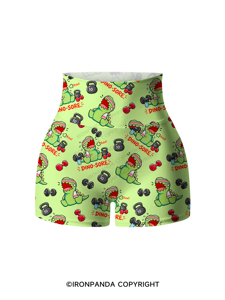 DINO-SORE GYM Printed Yoga Shorts