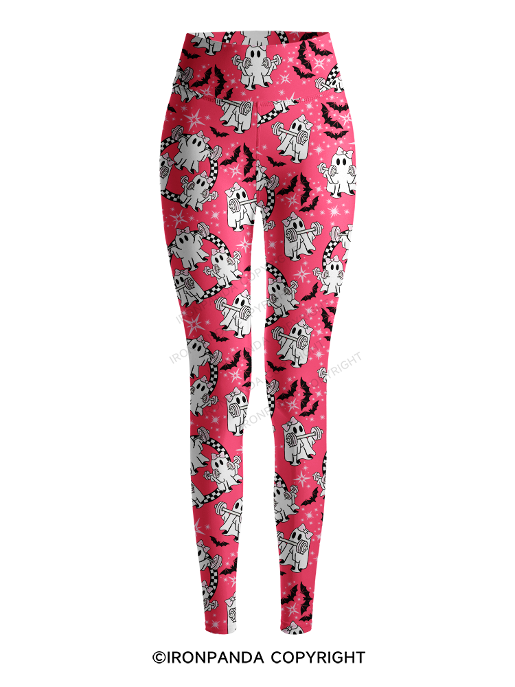 PINK HALLOWEEN POWER PARTY Printed Yoga Pants