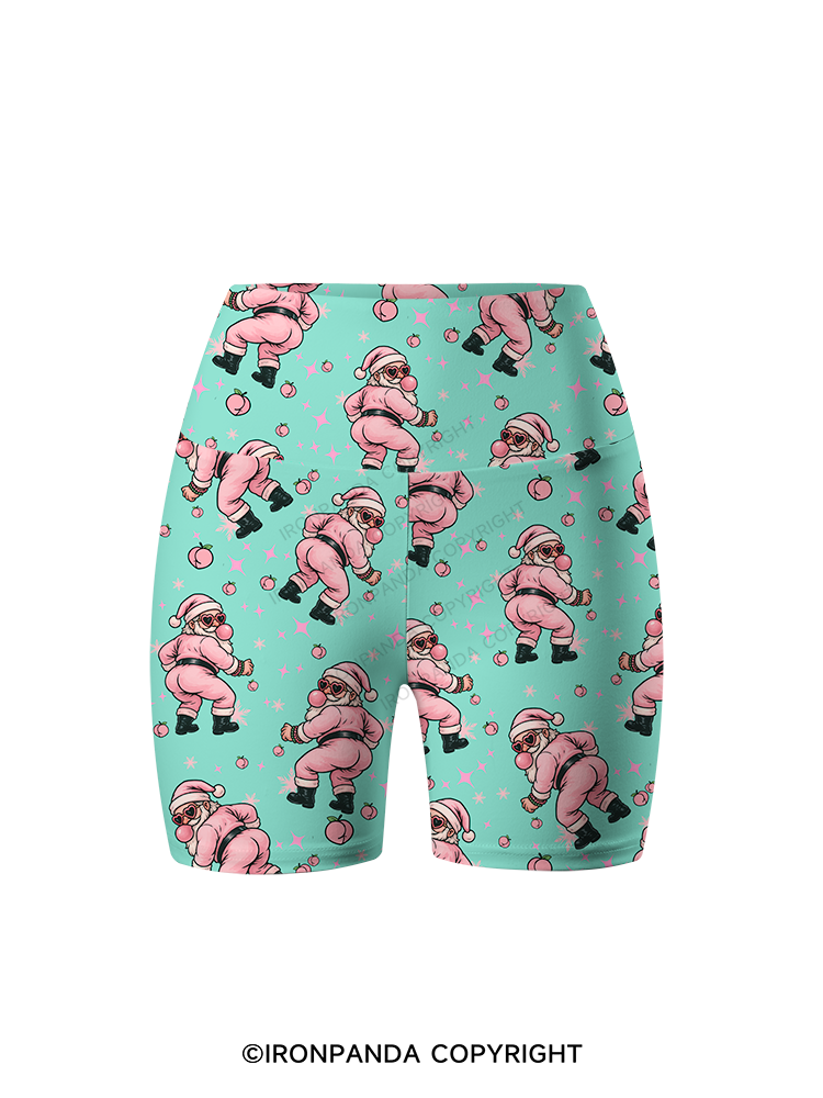 MERRY THICC-MAS Fitness Printed Yoga Cycling Shorts