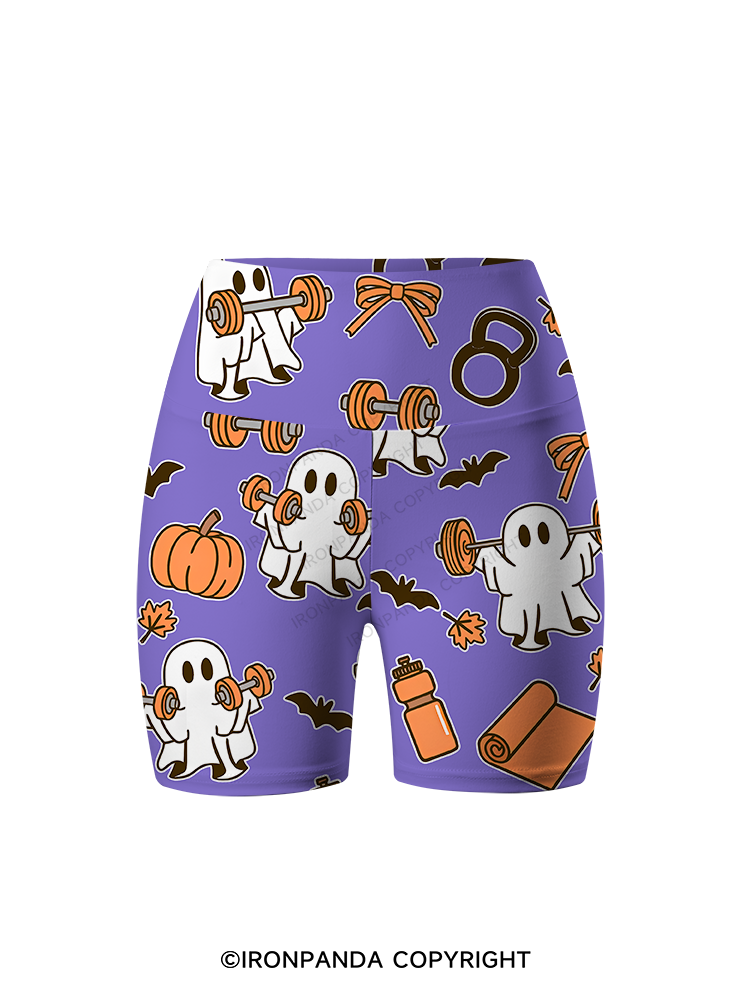 GHOST POWER TRAINING CAMP Printed Yoga Cycling Shorts