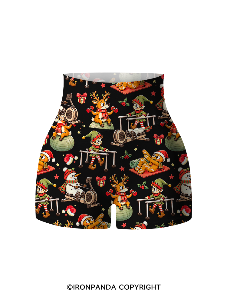 Physical Therapy Christmas Printed Yoga Shorts