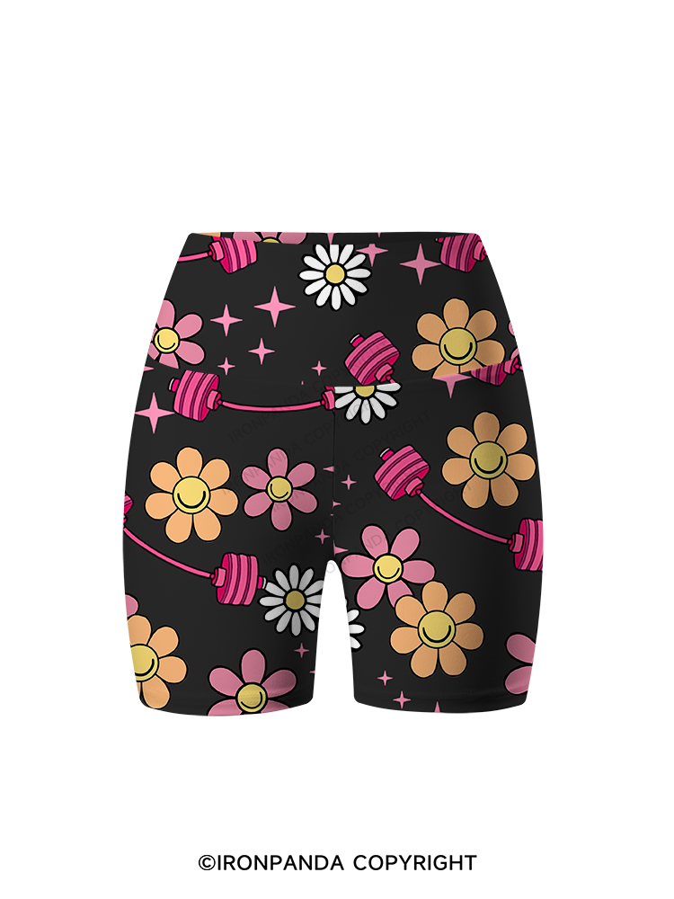 Sparkle & Bloom Printed Yoga Cycling Shorts